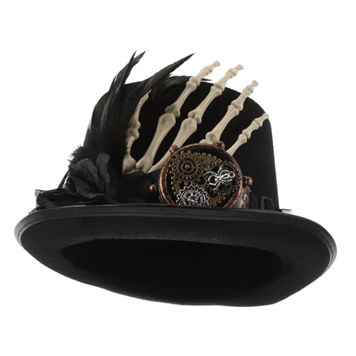 Mikinona Unisex Steampunk Gothic Zylinderhut mit Einzigartigen Details für Halloween Feiern Karneval und Cosplay Komfortabel und Langlebig für Stundenlangen Tragekomfort Mikinona Unisex Steampunk Gothic Zylinderhut mit Einzigartigen Details für Halloween Feiern Karneval und Cosplay Komfortabel und Langlebig für Stundenlangen Tragekomfort von Mikinona