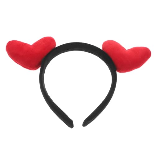 Mikinona Valentinstag Haarreif Plüsch Herzform Stirnband Elastisch Weich für Party Hochzeit Geburtstagsfeier Karneval Kostüm Accessoire von Mikinona