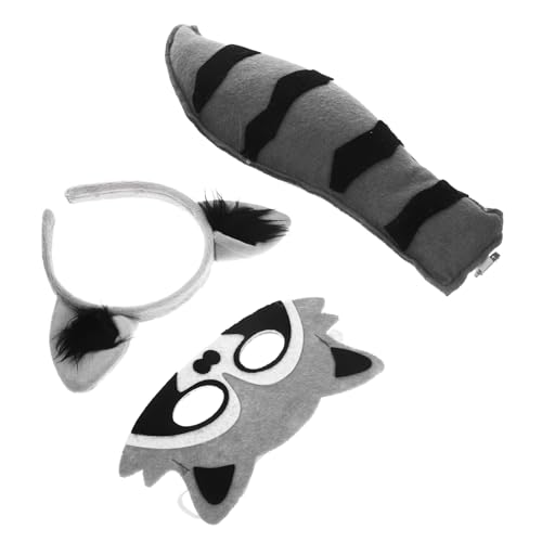 Mikinona Waschbär Cosplay Teilig mit Flauschigem Ohr Stirnband Maske und Bequemes Tierkostüm Zubehör für Halloween Karneval und Party Hautfreundlich und Dekorativ Mikinona Waschbär Cosplay Teilig mit Flauschigem Ohr Stirnband Maske und Bequemes Tierkostüm Zubehör für Halloween Karneval und Party Hautfreundlich und Dekorativ von Mikinona