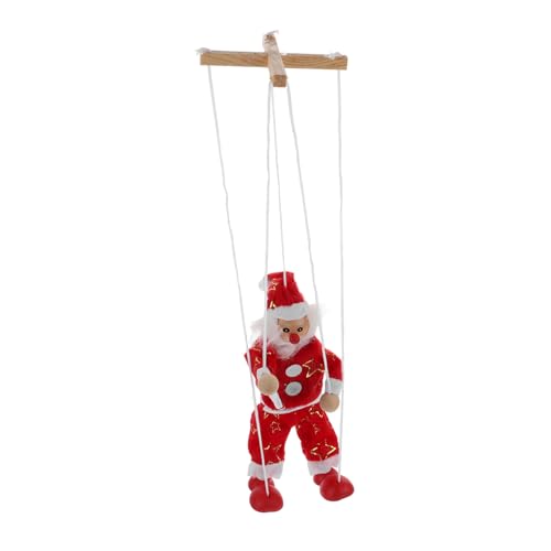 Mikinona Weihnachtliche Holzmarionette mit Zugfaden Handgefertigt aus Natürlichem Holz und Sicherem Dekoratives Puppenspielzeug für Festliche Wohnraumgestaltung von Mikinona