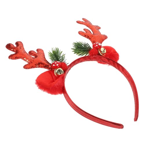 Mikinona Weihnachts Rentier Geweih Haarreif mit Glocken Festlicher Kopfschmuck für Erwachsene Kostüm Zubehör Mädchen und Damen von Mikinona