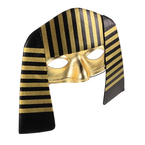 Mikinona Wiederverwendbare Ägyptische Pharaonen Cosplay Maske Leichte Party Maske mit Atmungsaktivem Design Detaillierte Halloween für Festliche Kostümspiele und Rollenspiele Mikinona Wiederverwendbare Ägyptische Pharaonen Cosplay Maske Leichte Party Maske mit Atmungsaktivem Design Detaillierte Halloween für Festliche Kostümspiele und Rollenspiele von Mikinona