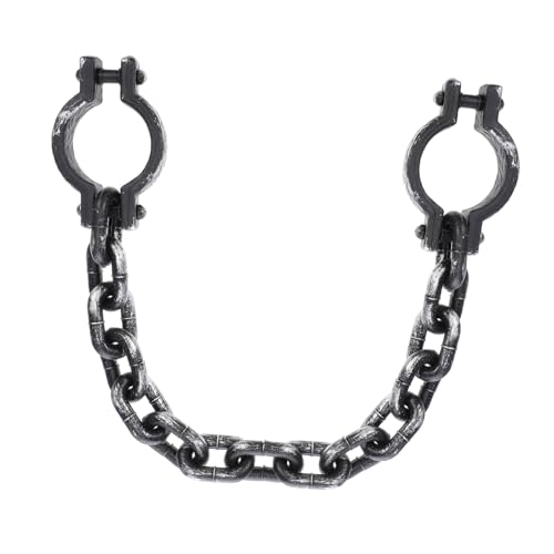 Mikinona Wrist Shackles Gefängnis Kettenlinks Halloween Cosplay Kostüm Party Deko Schwarz Leicht Tragbar Strapazierfähig Komfortabel von Mikinona