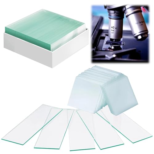 50 Stück Mikroskop Objektträger und 100 Stück Mikroskop-Deckgläser, Objektträger und Deckgläser, Deckgläschen und Objektträger, für Labor Biologie Wissenschaft Studium 50 Stück Mikroskop Objektträger und 100 Stück Mikroskop-Deckgläser, Objektträger und Deckgläser, Deckgläschen und Objektträger, für Labor Biologie Wissenschaft Studium von Mikiuly