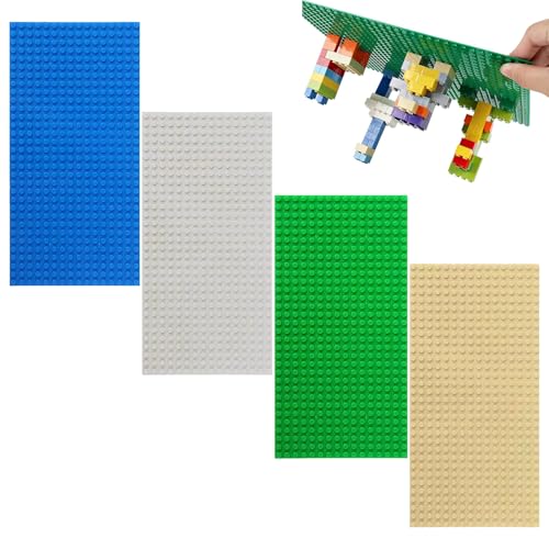 Mikiuly Grundplatten für Bauklötze, 4 Platten-Set Bauplatten Kompatibel mit meisten Marken,rechteckige Grundplatten 25.5 * 12.5cm mit 16 * 32 Noppen, 4 Stück Mikiuly Grundplatten für Bauklötze, 4 Platten-Set Bauplatten Kompatibel mit meisten Marken,rechteckige Grundplatten 25.5 * 12.5cm mit 16 * 32 Noppen, 4 Stück von Mikiuly