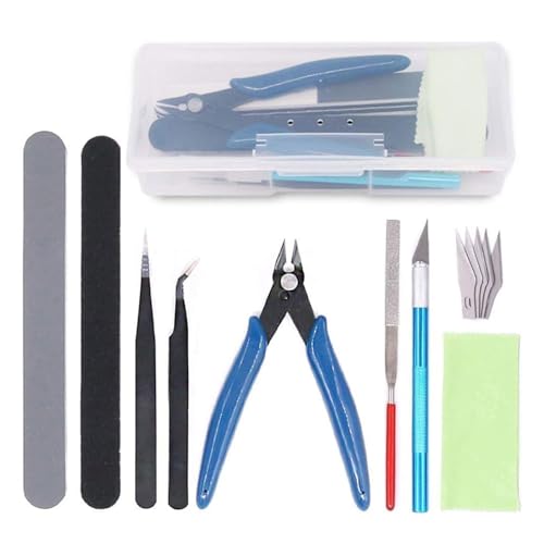 Modellbau Werkzeug Set, DIY Bastelwerkzeug, Gundam Modellierer Basic Tools, Grundlegende Werkzeuge, für Modellbau, Auto, Hobby, Modellbau, Reparatur und Befestigung, mit Kunststoffbox Modellbau Werkzeug Set, DIY Bastelwerkzeug, Gundam Modellierer Basic Tools, Grundlegende Werkzeuge, für Modellbau, Auto, Hobby, Modellbau, Reparatur und Befestigung, mit Kunststoffbox von Mikiuly