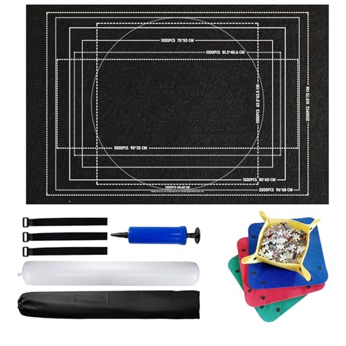 Puzzlematte für Puzzles, Puzzle Matte, Puzzleunterlage,mit bis 2000 Puzzle Teile,praktisches Zubehör zur Aufbewahrung von Puzzles,Schwarz Puzzlematte für Puzzles, Puzzle Matte, Puzzleunterlage,mit bis 2000 Puzzle Teile,praktisches Zubehör zur Aufbewahrung von Puzzles,Schwarz von Mikiuly
