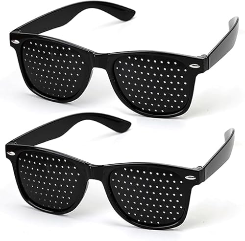 Rasterbrille Schwarz,Rasterbrille Pinhole Glasses,2 Stücke Augentrainer Lochbrille,Gitterbrille Mit Faltbaren,Pin-hole-brille Anti-ermüdungs-brille,zum Trainieren der Augen und Entspannen der Augen Rasterbrille Schwarz,Rasterbrille Pinhole Glasses,2 Stücke Augentrainer Lochbrille,Gitterbrille Mit Faltbaren,Pin-hole-brille Anti-ermüdungs-brille,zum Trainieren der Augen und Entspannen der Augen von Mikiuly