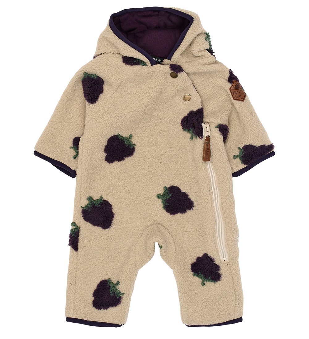 Mikk-Line Overall m. Hood - Teddy - Blackberry AOP - Mikk-Line - 2 Jahre (92) - Overalls von Mikk-Line