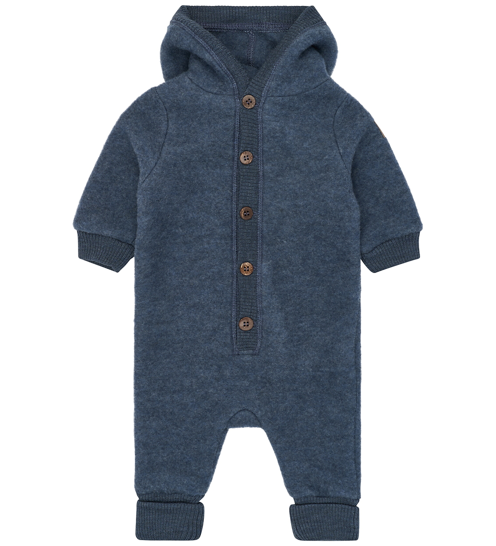 Mikk-Line Overall m. Kapuze - Wolle - Blue Melange - Mikk-Line - 74 - Overalls von Mikk-Line