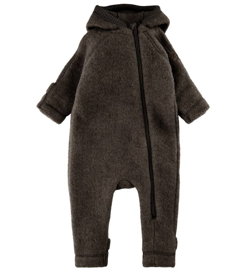 Mikk-Line Overall m. Kapuze - Wolle - Dark Brown Melange - Mikk-Line - 2 Jahre (92) - Overalls von Mikk-Line