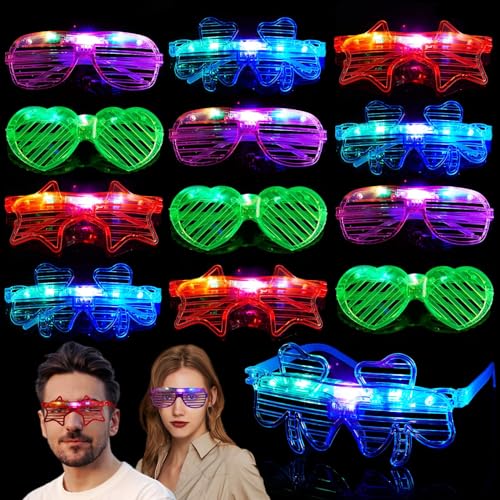 Mikulala 12 Stück LED Brille leuchtbrillen für Party Neon Partybrille Festival Outfit Herren Rave Brille für Party ZubehörPartybrille für Geburtstag Kindergeschenk Mikulala 12 Stück LED Brille leuchtbrillen für Party Neon Partybrille Festival Outfit Herren Rave Brille für Party ZubehörPartybrille für Geburtstag Kindergeschenk von Mikulala