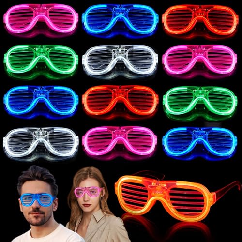 Mikulala 12 Stück Led Brille für Party Neon Partybrille Leuchtbrille Rave Shutter Shades Brille Festival Outfit Partyzubehör für Kindergeschenk Mikulala 12 Stück Led Brille für Party Neon Partybrille Leuchtbrille Rave Shutter Shades Brille Festival Outfit Partyzubehör für Kindergeschenk von Mikulala