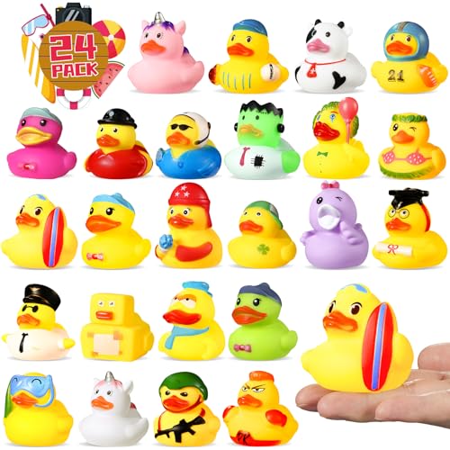 Mikulala 24 Stück Badeente Kinder Gummi Enten Lustige Badeenten Bunt Quietscheente Kleine Badespielzeug für Kinder Geburtstagspartys Mikulala 24 Stück Badeente Kinder Gummi Enten Lustige Badeenten Bunt Quietscheente Kleine Badespielzeug für Kinder Geburtstagspartys von Mikulala
