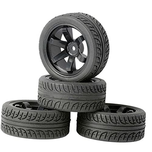 4 Stücke RC Autoreifen 1/16 1//14 Modifizierte Montage Kraftfahrzeug Teil Modell Reifen für Klettern Geländewagen, Schwarz von Milageto