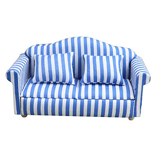 Milageto 1/12 Miniatur Holz Sofa Puppenhaus Möbel Dekoration Miniatur Szene Modell Miniatur Couch DIY Szene Zubehör für Schlafzimmer Dekoration, Doppelt Milageto 1/12 Miniatur Holz Sofa Puppenhaus Möbel Dekoration Miniatur Szene Modell Miniatur Couch DIY Szene Zubehör für Schlafzimmer Dekoration, Doppelt von Milageto