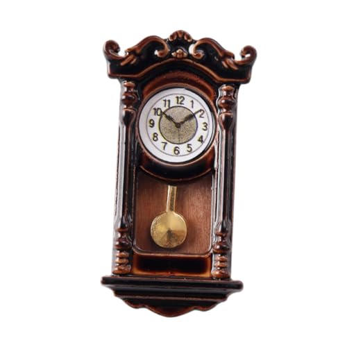 Milageto 1/12 Puppenhaus Miniaturmodell Roman Uhr Vintage Wall Clock DIY ACCS Dull Accessoires Dekoration für Rollenspiele DIY -Modell, Flache Glocke von Milageto
