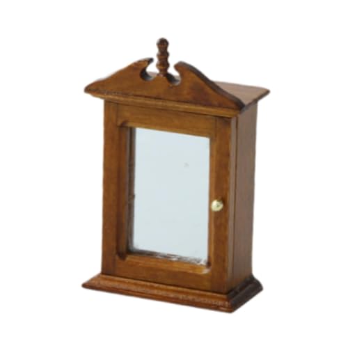 Milageto 1/12 Skala Dollhouse Cabinet Mini Model, Simulationszubehör Spielzeug, Holzminiaturschrank für Badezimmer Schlafzimmer Wohnkultur, Braun Milageto 1/12 Skala Dollhouse Cabinet Mini Model, Simulationszubehör Spielzeug, Holzminiaturschrank für Badezimmer Schlafzimmer Wohnkultur, Braun von Milageto