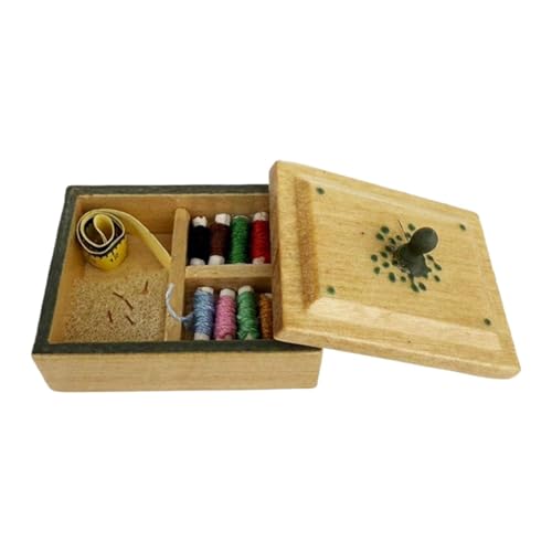 Milageto 1/12 Skala -Nähwerkzeugkit Puppenzubehör Dekoration Leben Szene Miniaturmodell für Haushaltsnäherzimmer Home Ornamente, Braun Milageto 1/12 Skala -Nähwerkzeugkit Puppenzubehör Dekoration Leben Szene Miniaturmodell für Haushaltsnäherzimmer Home Ornamente, Braun von Milageto