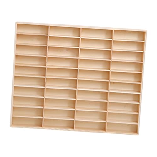 Milageto 1/64 Holzspielzeugauto Display Rack Miniatur Display Hülle Holzzahlen Anzeigeschrank für Puppenfiguren Abbildung Sammlung Store, 40 Gitter von Milageto