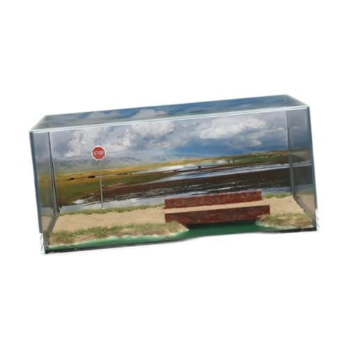 Milageto 1/64 Modellauto-Szenenhintergrund, DIY-Modell, Acryl-Vitrine mit Feuchtlandpark-Szenerie für Figuren, Druckguss-Autodekoration Milageto 1/64 Modellauto-Szenenhintergrund, DIY-Modell, Acryl-Vitrine mit Feuchtlandpark-Szenerie für Figuren, Druckguss-Autodekoration von Milageto