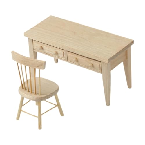 Milageto 1:12 Dollhouse Mini Möbel tun Spielen Spielzeug Simulation Dollhouse Accessoires Szene Tisch Stuhl Set Möbelspielzeug von Milageto