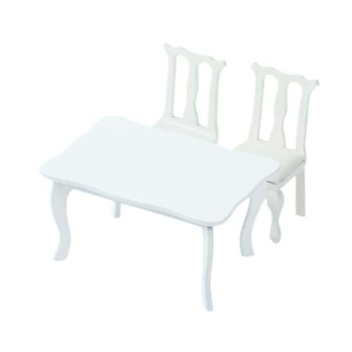 Milageto 1:12 Dollhouse Tisch und Stuhl Set, Miniaturmöbel Spielzeug, klassisch von Milageto