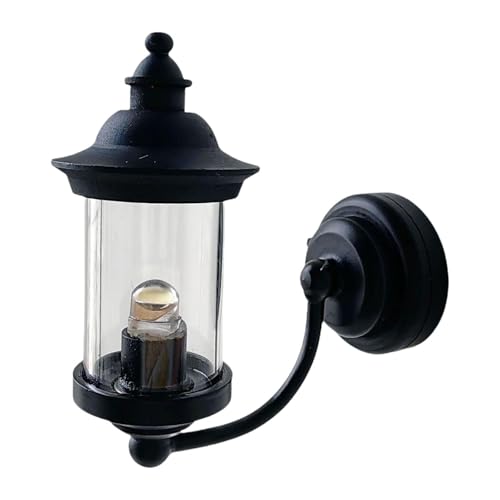 Milageto 1:6 1:12 Puppenhaus Wandleuchte Lampe Miniatur Dekoration Zubehör Robuste Schwarze Farbe Dekoratives Handwerk von Milageto