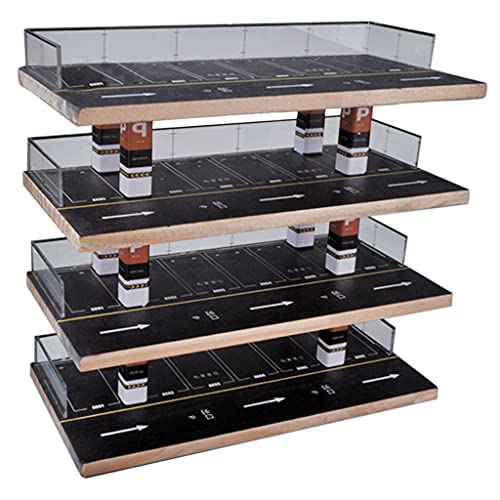 Milageto 1:64 Diorama Acryl Parkplatz 4-stufige Schaukasten Modell Geschenke Tabletop Decor Geschenke für Modellauto Leichtmetallautos Display, 33 x 16 x 32 CM von Milageto