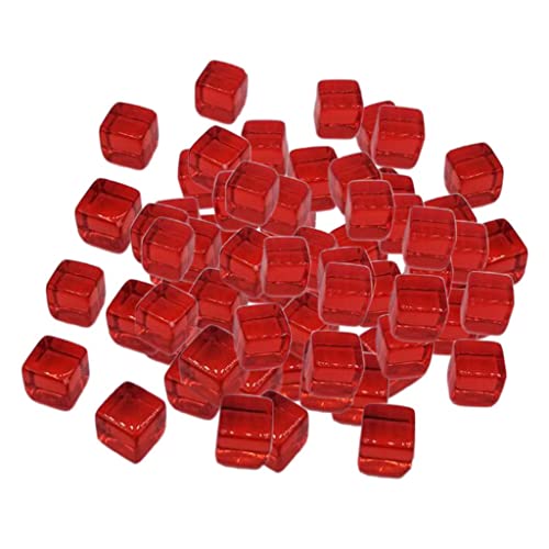 Milageto 10 Mm Blanko Mehrfarbige Acrylwürfel Mathe Lehrmittel D6 S Set für Brettspiele Heimwerken/Büro 100 Stück Packung, rot von Milageto