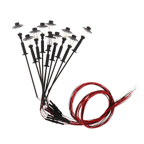 Milageto 10 Stücke Modelleisenbahn Zuglampe Lichter LEDs Laternenpfahl Layouts von Milageto