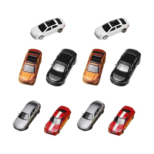 Milageto 10pcs 1/64 Diecast Model Car Desktop Dekoration Mehrzweckfahrzeugkollektionen für S -Skala DIY -Layout Mikrolandschaft von Milageto
