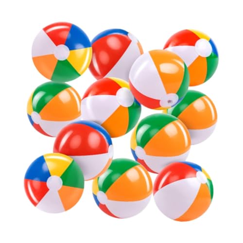 Milageto 12 Stücke aufblasbare Strandbälle Strandspielzeug Geburtstagdekorationen PVC Leichtes Poolspielzeugbälle für Spiele Party Gefälligkeiten Milageto 12 Stücke aufblasbare Strandbälle Strandspielzeug Geburtstagdekorationen PVC Leichtes Poolspielzeugbälle für Spiele Party Gefälligkeiten von Milageto