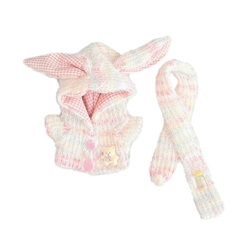 Milageto 15 cm-17 cm Plüsch-Puppenkleidung, Puppenkleidung, Kapuzenpullover mit Schal, zum Anziehen, stilvolle Foto-Requisiten, bequemes Cartoon-Puppen-Outfit, Bunt Milageto 15 cm-17 cm Plüsch-Puppenkleidung, Puppenkleidung, Kapuzenpullover mit Schal, zum Anziehen, stilvolle Foto-Requisiten, bequemes Cartoon-Puppen-Outfit, Bunt von Milageto