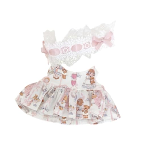 Milageto 17 cm Puppenkleid, verkleiden Sich für kleine Mädchen, Kostüm, Plüschpuppenzubehör, Partyzubehör, weicher Anhänger, Puppenoutfits, süß, Rosa von Milageto