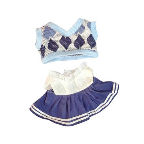 Milageto 2 Stück 20 cm Puppenkleidung, süßer Puppenkleidungsanzug, entzückendes weiches Puppen-JK-Kleid und Weste für Mädchenpuppen, Spielzeug, Alter 5–7, 8–10, Blau Milageto 2 Stück 20 cm Puppenkleidung, süßer Puppenkleidungsanzug, entzückendes weiches Puppen-JK-Kleid und Weste für Mädchenpuppen, Spielzeug, Alter 5–7, 8–10, Blau von Milageto