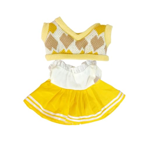 Milageto 2 Stück 20 cm Puppenkleidung, süßer Puppenkleidungsanzug, entzückendes weiches Puppen-JK-Kleid und Weste für Mädchenpuppen, Spielzeug, Alter 5–7, 8–10, Gelb Milageto 2 Stück 20 cm Puppenkleidung, süßer Puppenkleidungsanzug, entzückendes weiches Puppen-JK-Kleid und Weste für Mädchenpuppen, Spielzeug, Alter 5–7, 8–10, Gelb von Milageto