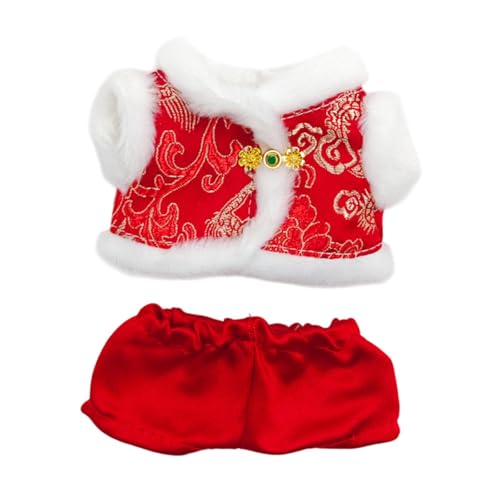 Milageto 2 Stück Puppen-Neujahrsmantel und -Hose für 15–17 cm große Puppen, Mädchenpuppen von Milageto