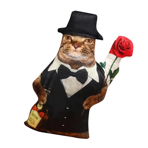 Milageto 3D Simulation Cat Plüschspielzeug Weiche Plüschspielzeugdekoration Cartoon Lustige Rückenlehne Kätzchenpuppe Kissen für Kinder Erwachsene, Style B von Milageto