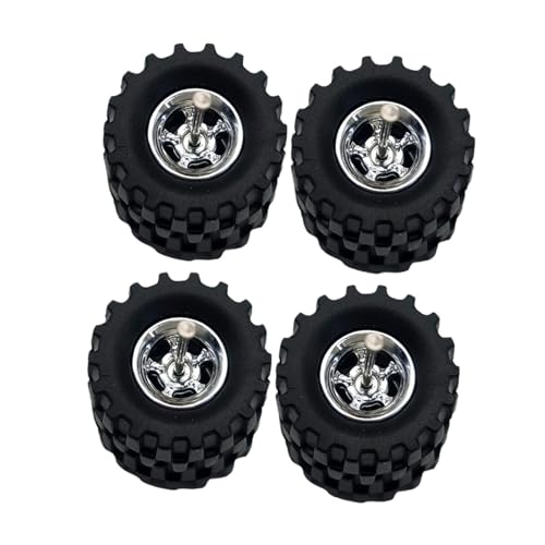 Milageto 4 Teile Gummireifen für 1:64 Modellautos, einfach zu montieren, Silber Milageto 4 Teile Gummireifen für 1:64 Modellautos, einfach zu montieren, Silber von Milageto