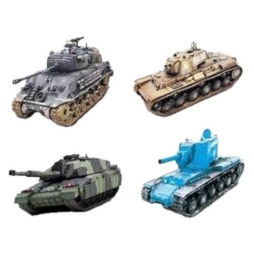 Milageto 4X DIY Tank Tank Toy Building Kit Interaktive Spielzeug Geburtstagsgeschenktisch Dekoration Schnelle Montagefahrzeugspielzeug 4d Rätsel von Milageto