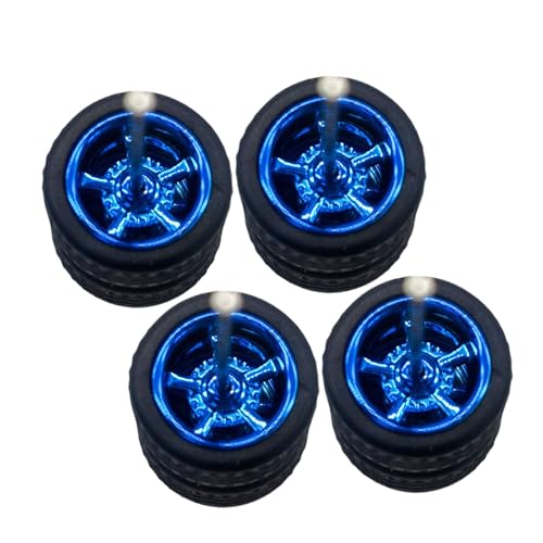 Milageto 4pcs 1/64 Modellautoräder Reifen für 1:64 Zießerfahrzeuge Zubehör für Sammler Fachmesser 1.1 cm Modifiziert, Blau Milageto 4pcs 1/64 Modellautoräder Reifen für 1:64 Zießerfahrzeuge Zubehör für Sammler Fachmesser 1.1 cm Modifiziert, Blau von Milageto