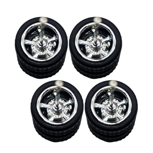 Milageto 4pcs 1/64 Modellautoräder Reifen für 1:64 Zießerfahrzeuge Zubehör für Sammler Fachmesser 1.1 cm Modifiziert, Silbrig Milageto 4pcs 1/64 Modellautoräder Reifen für 1:64 Zießerfahrzeuge Zubehör für Sammler Fachmesser 1.1 cm Modifiziert, Silbrig von Milageto