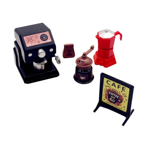 Milageto 5X 1/6 1/12 Espresso -Set -Modell vorgetäuscht Toy Dollhouse Decor Simulation Küchenspielzeugzubehör für DIY -Projekte Foto -Requisiten von Milageto