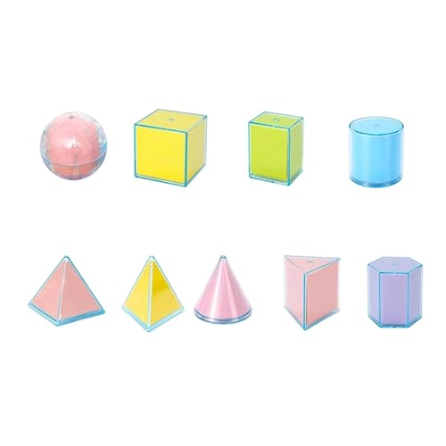 Milageto 9-teiliges faltbares geometrisches Formenset, 3D-geometrische Körper, Schulbedarf, Mathematik-Helfer, Lernspielzeug für Kindergartenkinder Milageto 9-teiliges faltbares geometrisches Formenset, 3D-geometrische Körper, Schulbedarf, Mathematik-Helfer, Lernspielzeug für Kindergartenkinder von Milageto