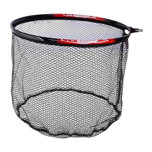Milageto Angeln Kescher Kopf Fliegen Fischernetz Gummi Beschichtet Ersatz Net 8mm Gewinde Fisch Fangen Lösen Kescher Kopf, 45CM von Milageto