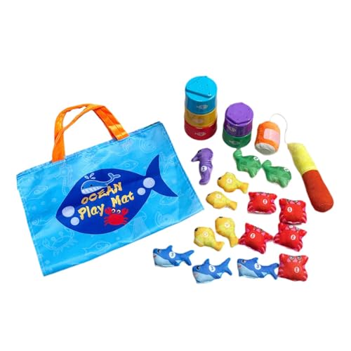 Milageto Angelspielzeug, Aktivitätsmatte zur sensorischen Entwicklung, Farbsortierung, Angelspiel für Kleinkinder im Alter von 1–3 Jahren, Jungen und Mädchen, Blau Milageto Angelspielzeug, Aktivitätsmatte zur sensorischen Entwicklung, Farbsortierung, Angelspiel für Kleinkinder im Alter von 1–3 Jahren, Jungen und Mädchen, Blau von Milageto