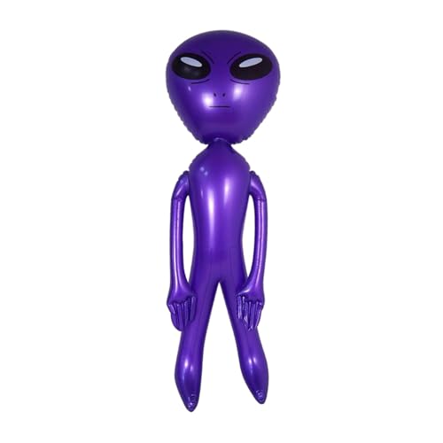 Milageto Aufblasbares Alien-Spielzeug, aufblasbare Puppe, Outdoor-Dekoration, aufblasbares Alien-Spielzeug, PVC-Alien-Ballon, erwachsenes Kinderspielzeug für, lila von Milageto