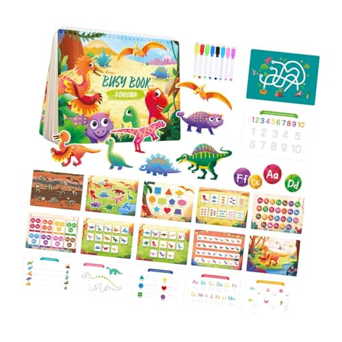 Milageto Aufkleberbuch für Kinder, Malbuch für 1 bis 3 Jahre, Lernmaterialien für Kinder, Aktivitätsbuch für Unterwegs, Dinosaurierthema Milageto Aufkleberbuch für Kinder, Malbuch für 1 bis 3 Jahre, Lernmaterialien für Kinder, Aktivitätsbuch für Unterwegs, Dinosaurierthema von Milageto