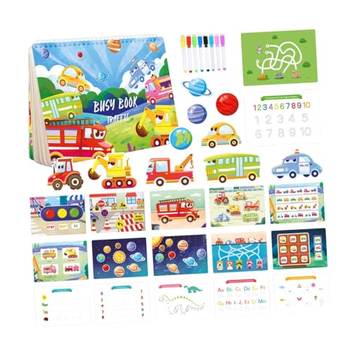 Milageto Aufkleberbuch für Kinder, Malbuch für 1 bis 3 Jahre, Lernmaterialien für Kinder, Aktivitätsbuch für Unterwegs, Verkehrsthema Milageto Aufkleberbuch für Kinder, Malbuch für 1 bis 3 Jahre, Lernmaterialien für Kinder, Aktivitätsbuch für Unterwegs, Verkehrsthema von Milageto